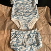 Forest Stripe Waffle Romper main image 0