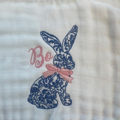 Chinoiserie Rabbit Bow 4inch Machine Embroidery Design Digital Download ...