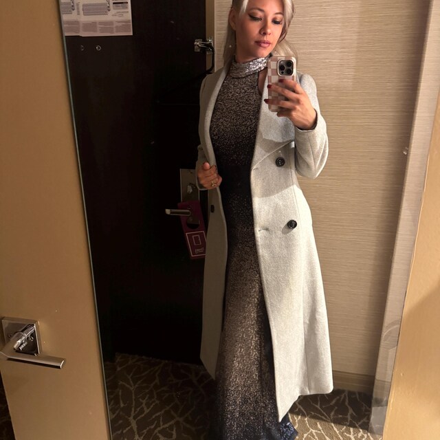 Long Wool Coat Women, Gray Wool Trench Coat, Double Breasted