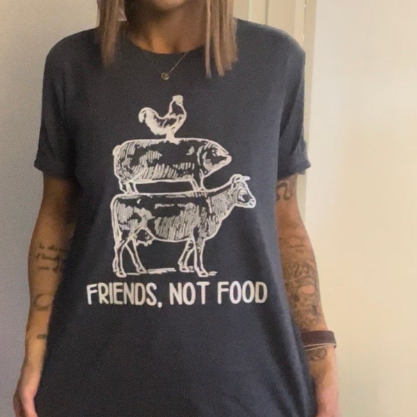 T-shirt Végétarien "Eat Fruit Pas Amis" - Coton 100%, Unisexe, Message Droits Des Animaux