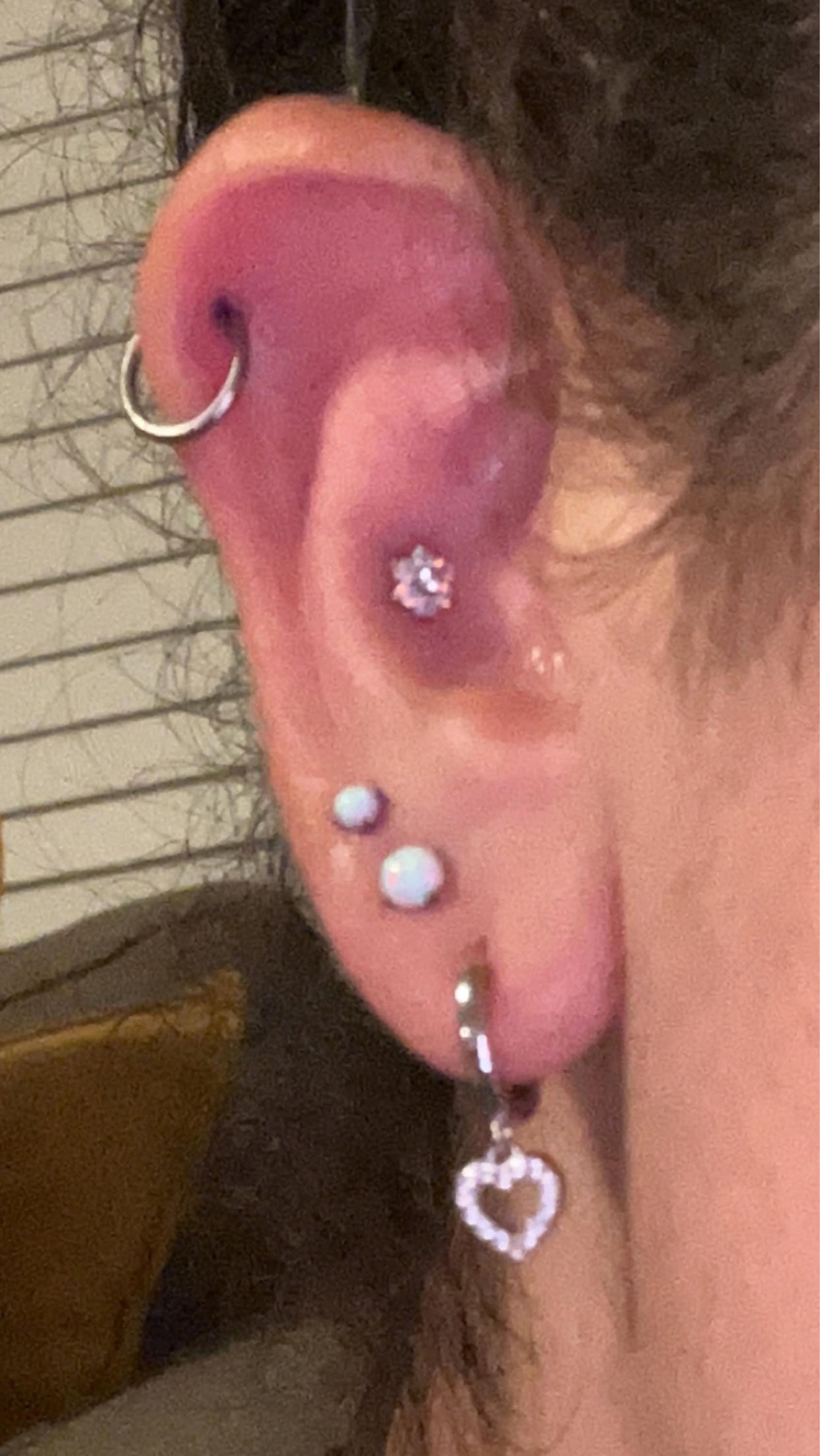 Tiny CZ Heart Dangle Huggie Hoop in Sterling Silver, Silver or Gold or Rose Gold, Skinny CZ Heart Earrings, Heart Huggie Hoops
