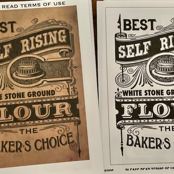 Vintage Kitchen Baking Labels, Prim Primitive Digital Download ...
