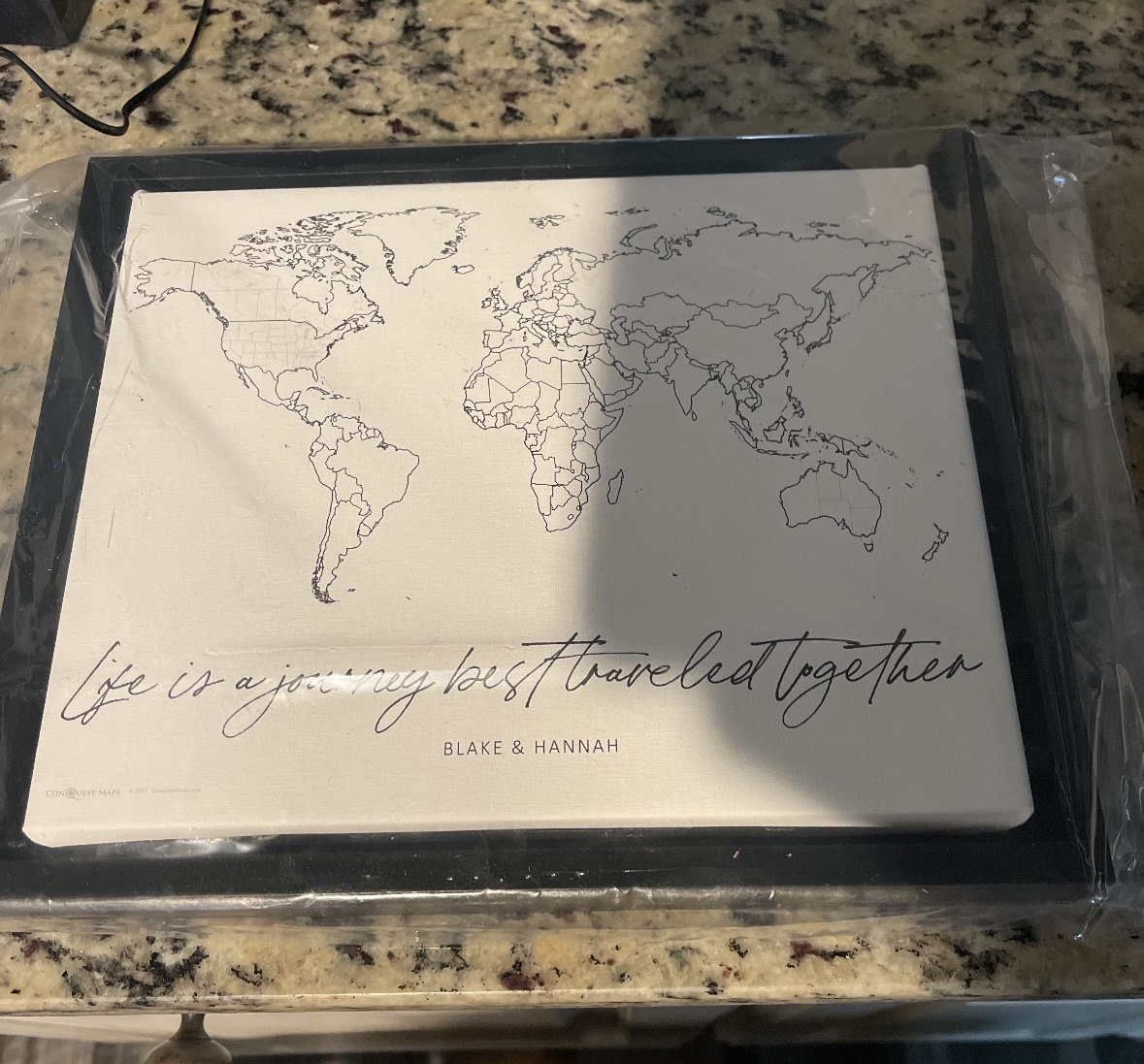Push Pin Mini World Travel Map - No Labels - Personalizable Cork Pin Board Canvas Gift
