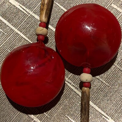 6 Perles En Verre Lampwork Style Murano - Motif Feuilles Or Et Argent - Neuf Italie