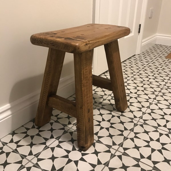 Rustic Wooden Milking Stool - Etsy UK