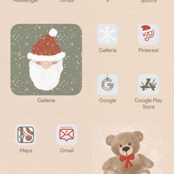Christmas Ios App Icons Winter App Icons iPhone Christmas Ios14 ...