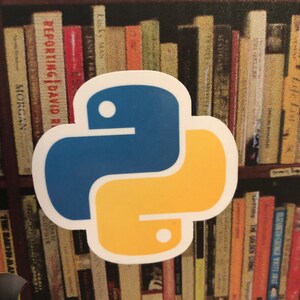 Python Logo Sticker Computer, Tablet, Phone, Coder, Vinyl, Waterproof ...