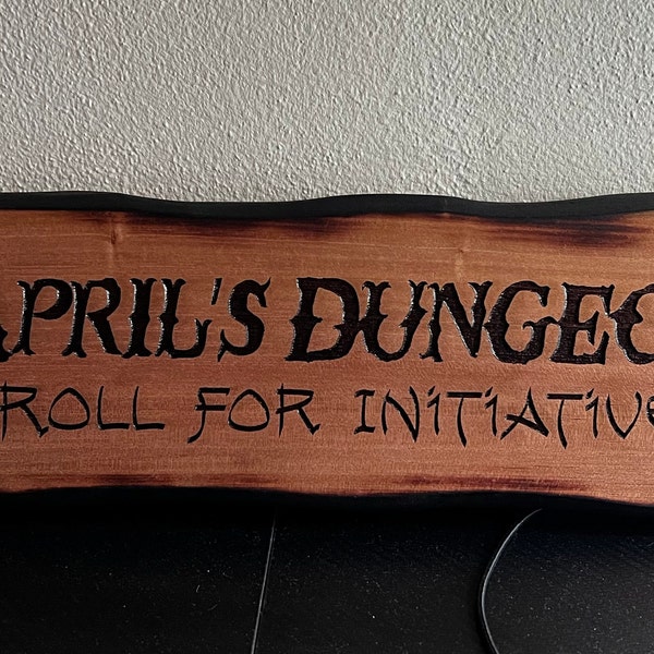 Personalized Rustic Dnd Wood Sign - Dungeons and Dragons - Roll for ...