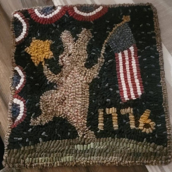 Handmade Primitive Style Hooked Rug Roses in Basket - Etsy