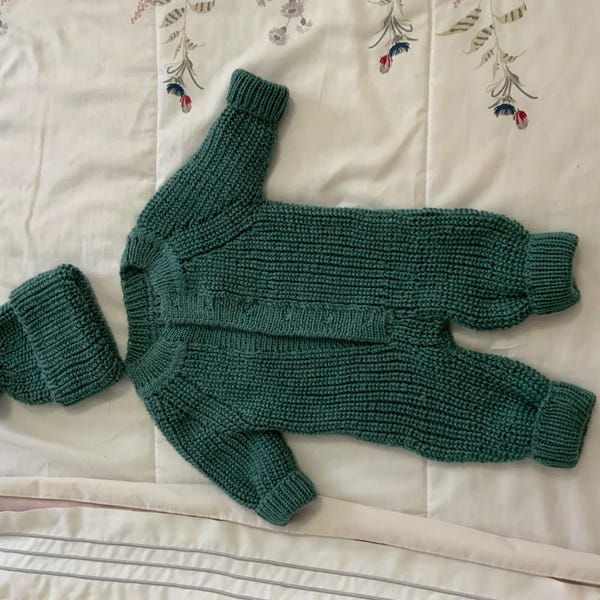 Knitting Patterns Set 2 in 1, Knitting Pattern Baby Romper, Baby Hat ...