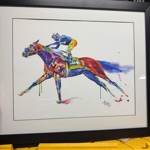 Authentic's Colorful Victory at the Kentucky Derby - Art Print - Etsy