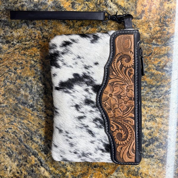 PDF Pattern for Cowhide Wristlet Purse / Leather Craft Template With ...