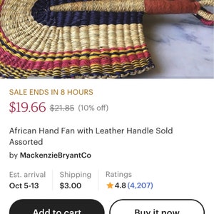 African Hand Fan With Leather Handle Sold Assorted - Etsy