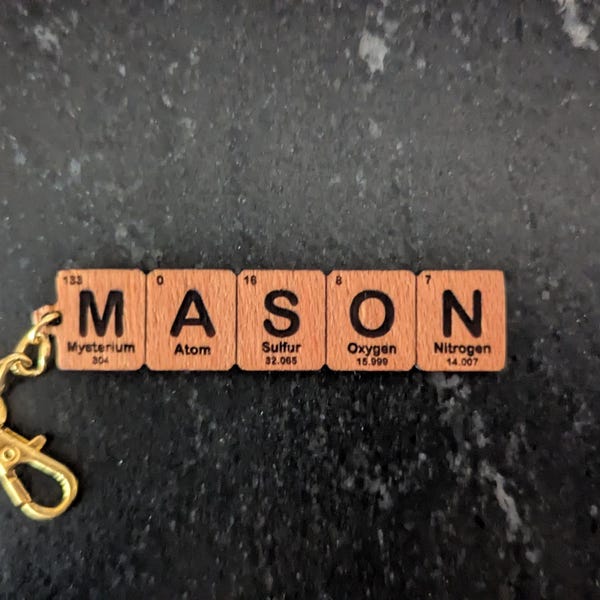 Custom Chemistry Name Keychain Gift, Periodic Table Element Keychain ...