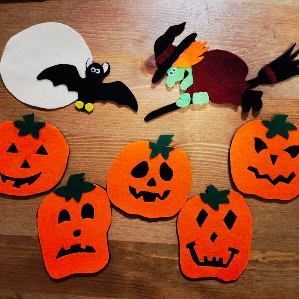 5 Little Pumpkins Pattern for Felt Story - Downloadable PDF Pattern - Etsy