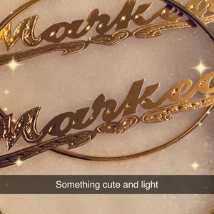10k or 14k Solid Gold Personalized Lauren Conrad Two Finger Script Nam - Soul Jewelry