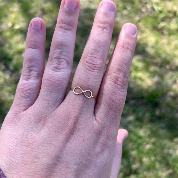 Gold Filled Infinity Ring: Minimalist Open Design, Timeless Love Symbol ...
