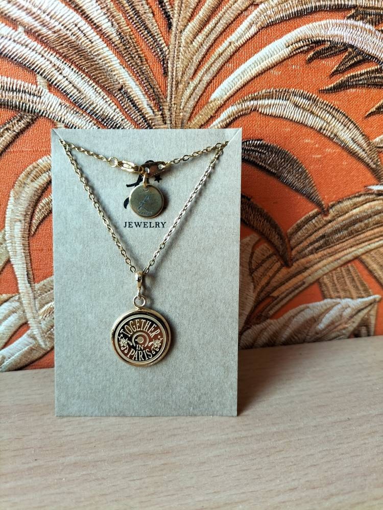 Anastasia engraved pendant Together in Paris - ONLY BACK SIDE