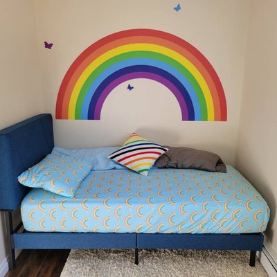 Large Rainbow Wall Decalrainbow Roompeel and Stick Rainbow - Etsy