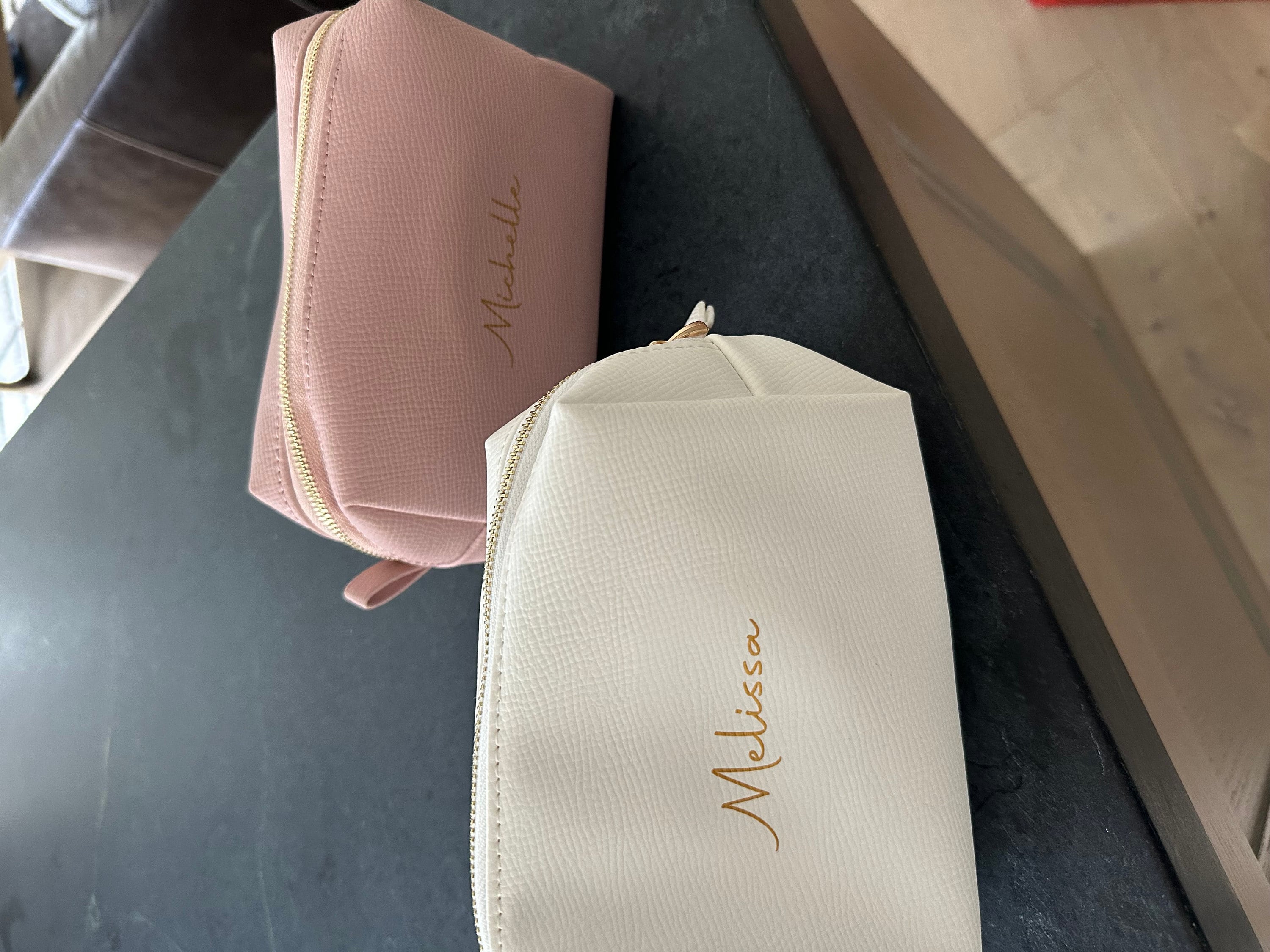 Damentasche personalisiert, Schminktasche mit Handgelenk, Monogrammtasche, Initialentasche, personalisierte Kulturtasche, Dopp Kit für Frauen, Kosmetik organizer