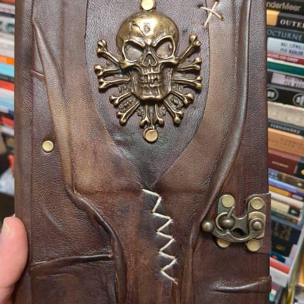 Leather Notebook,skull Notebook,leather Sketchbook,handmade Notebook ...