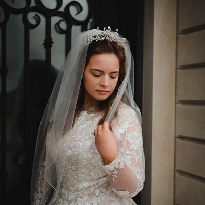 Pencil Edge Bridal Veil Bridal Wedding Veil Ivory Wedding - Etsy