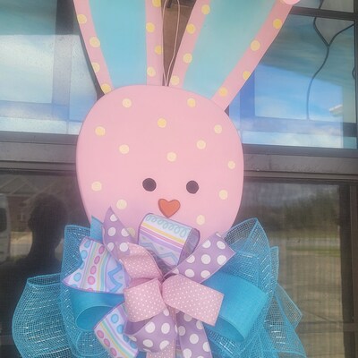 Christmas Ornaments Easter Bow Wreath Easter Bunny Wreath Bow Easter Decoration Spring Burlaps Bow For Front Door Indoor Outdoor Wall Easter