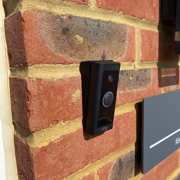 PaulEKey Rain & Sun Cover For Ring Video Doorbell 4 – Snap-On Click Fit, UK Stock, Black Plastic