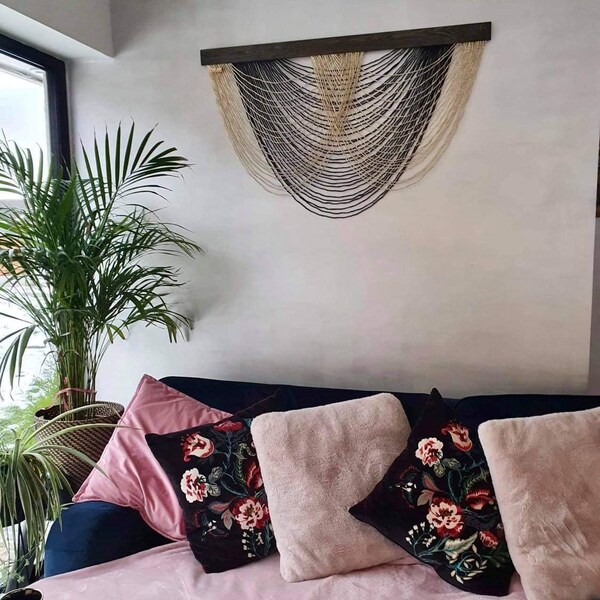 Modern Rope Decor Rope Art Modern Boho Wall Rope Home Decoration Rope Fringles Minimalist ...