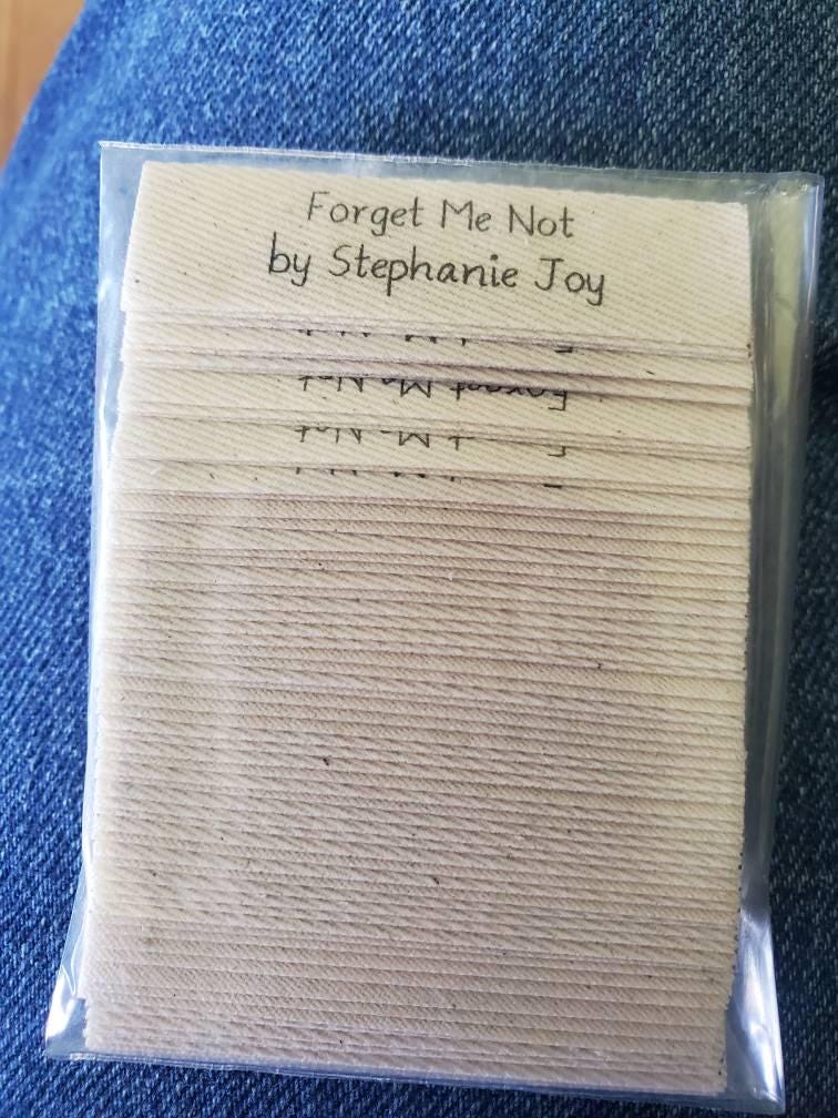 Namensetikett aus Stoff, Bio-Naturbaumwolle, personalisiert, individueller Text – vorgeschnitten, 13 mm x 50 mm