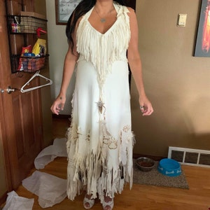 Leather Wedding Dress Native American Inspired Tribal Boho Etsy