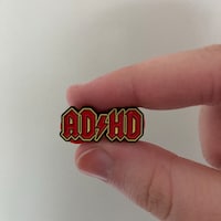 AC/DC Inspired ADHD Enamel Pin - Etsy