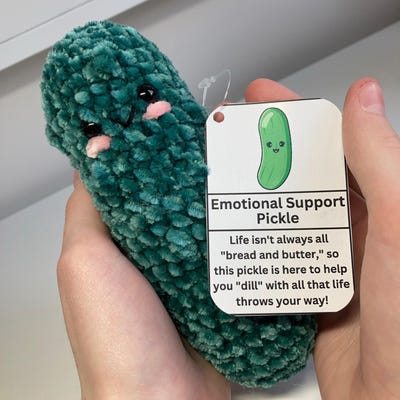 PRINTABLE Emotional Support Pickle Tags, Digital PDF, Market Tags ...