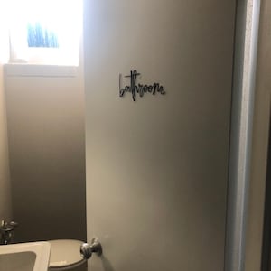 Wire Word bathroom' Wall/door Sign. Wire Art Bathroom - Etsy