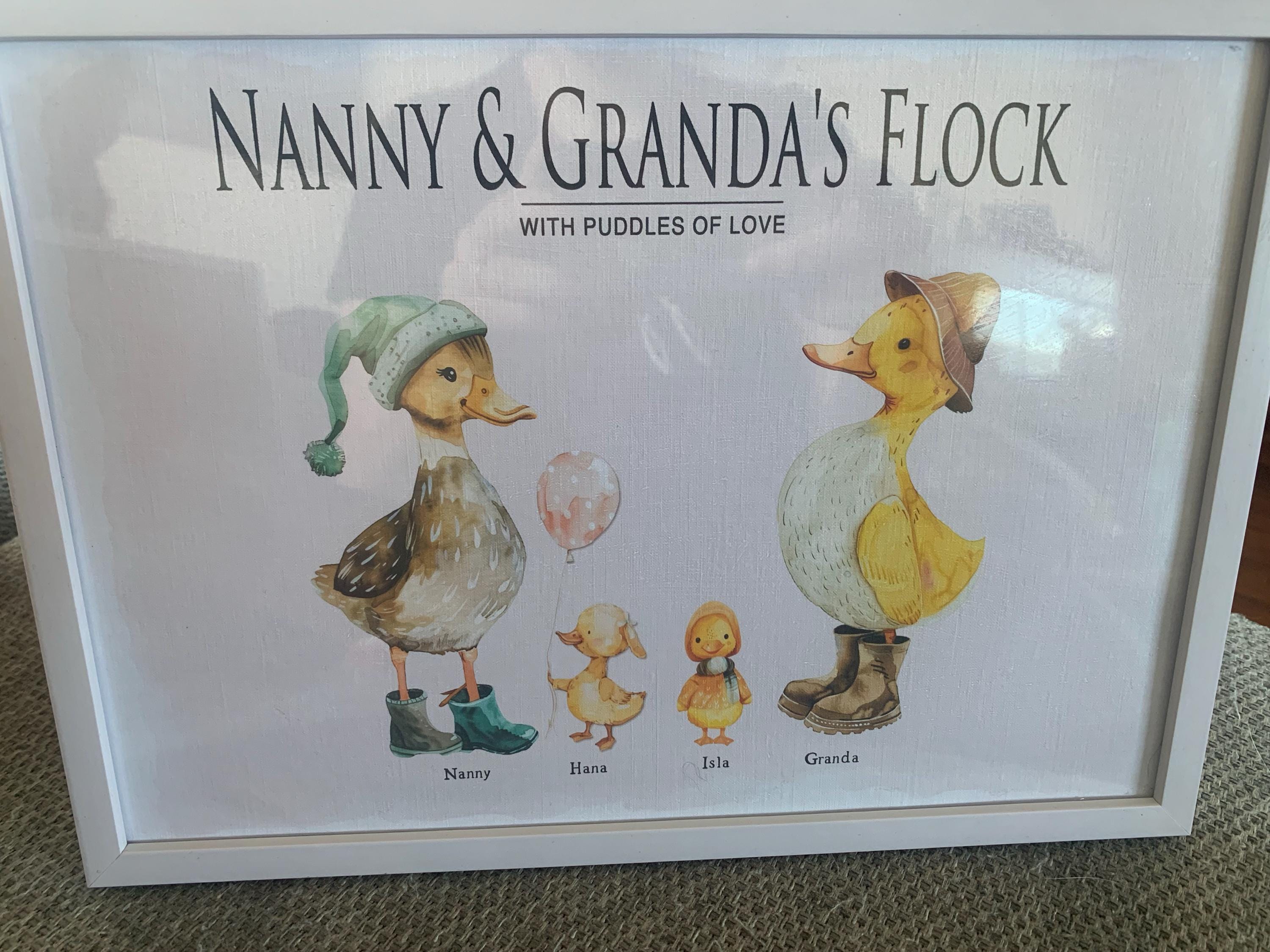 grandchildren print, personalised family print, gift for grandma, duck family print, gift for grandmother, nanny, grandparents, Mother's Day