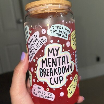She is MOM Glass Cup, She is Brave, She is Strong, 16oz Glass Cup Gift ...