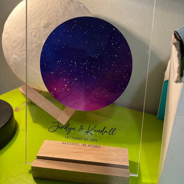 Custom Star Chart, Star Map by Date, Personalized Acrylic Star Map With