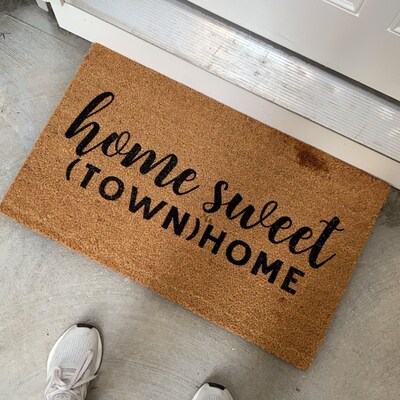 Home Sweet Apartment Doormat, Welcome Mat, Housewarming Gift, Welcome ...