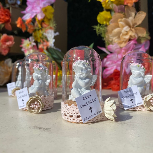 OurWarm 144pcs Baby Shower Favors Including Cute Angel Keychains, Favor Boxes and Thank You Cards for Baptism Favors, Bridal Shower Favors, Birthday