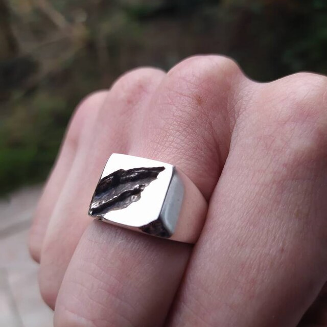 Rift Ring - Mens Silver Ring, Mens Brutalist Ring, Biker