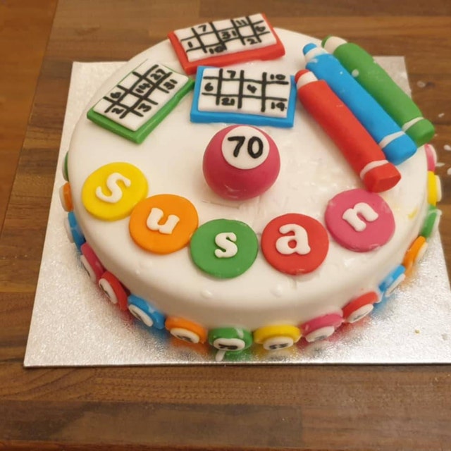 Bingo Cake Topper 7.5 Inch Personalised Edible on Icing Sheet with HI