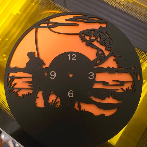 Fishing Clock Face Laser File Svg, Pdf, Eps, Png, Cdr - Etsy