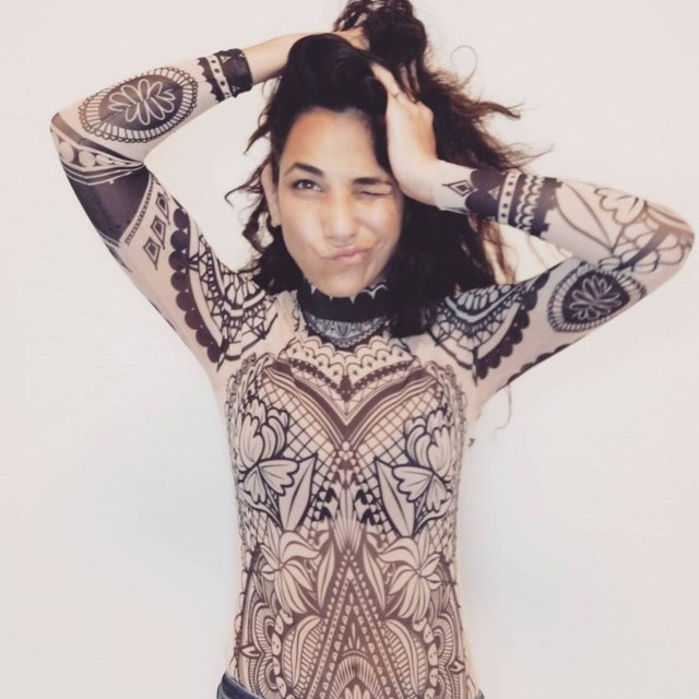 フラワータトゥーボディスーツ / Flower Tattoo Bodysuit フラワータトゥーボディスーツ / Flower Tattoo Bodysuit（T