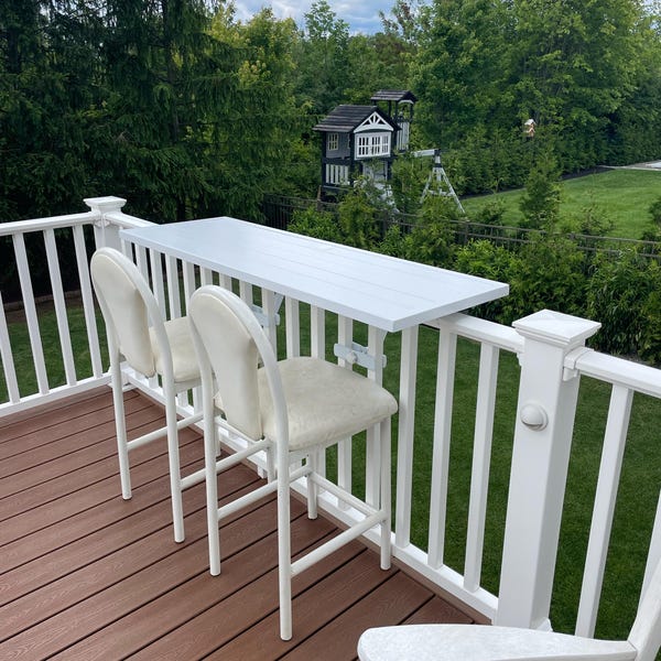 Railing Bar Table: Deck Seating, Outdoor Upgrade, Aluminum Patio ...