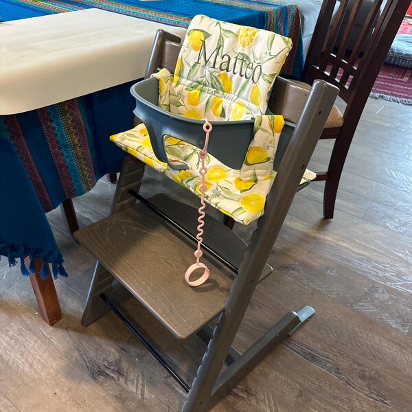 WIPEABLE IKEA ANTILOP High Chair Cushion With Storage Pocket & Wooden ...