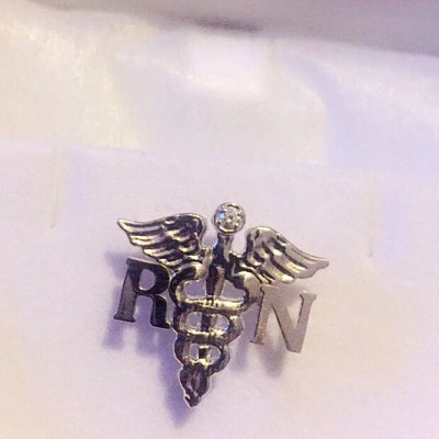 RN Nursing Pin Silver Registered Nurse - Etsy