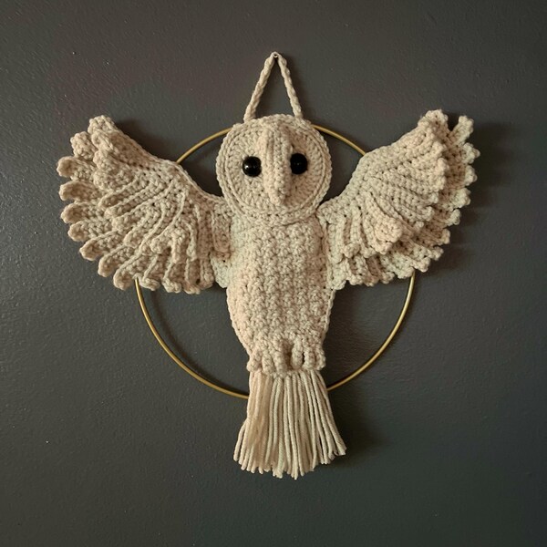 Barn Owl Wall Hanging - Crochet Pattern - PDF File - Etsy