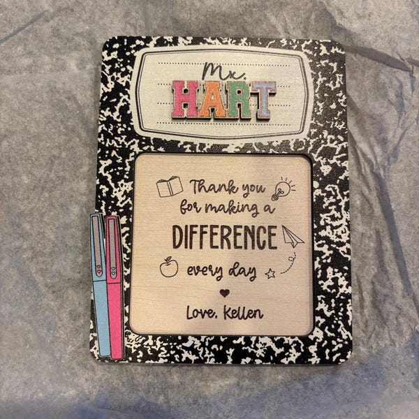 Personalized Teacher Door Sign, Composition Notebook Classroom ...