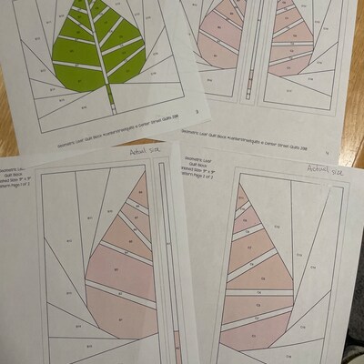 Geometric Leaf Foundation Paper Piecing FPP Quilt Block Pattern PDF ...