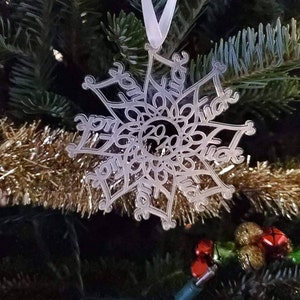 Download Custom Family Snowflake Ornament | Etsy